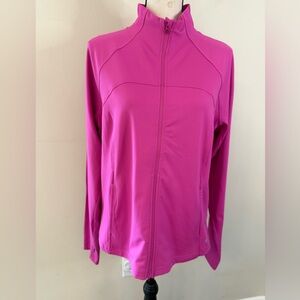 Layer8 Quick Dry vibrant pink outerwear athletic jacket zip front pockets SZ XL
